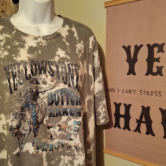 Bleached Yellowstone Dutton Ranch T-Shirt - Picture 2 of 4